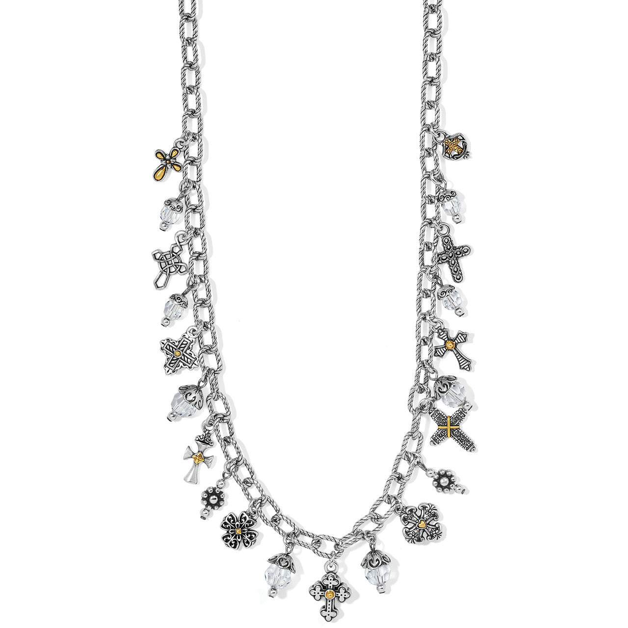 Brighton One Cross Necklace (JM5880) SLV/GLD
