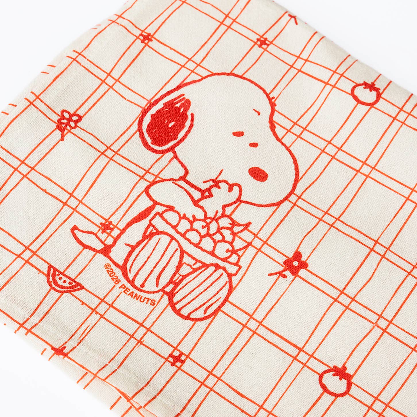 3P4 x Peanuts® - Snoopy Red Cherry Basket Tea Towel