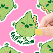 Leaf Me Alone Plant Leaf Vinyl Sticker