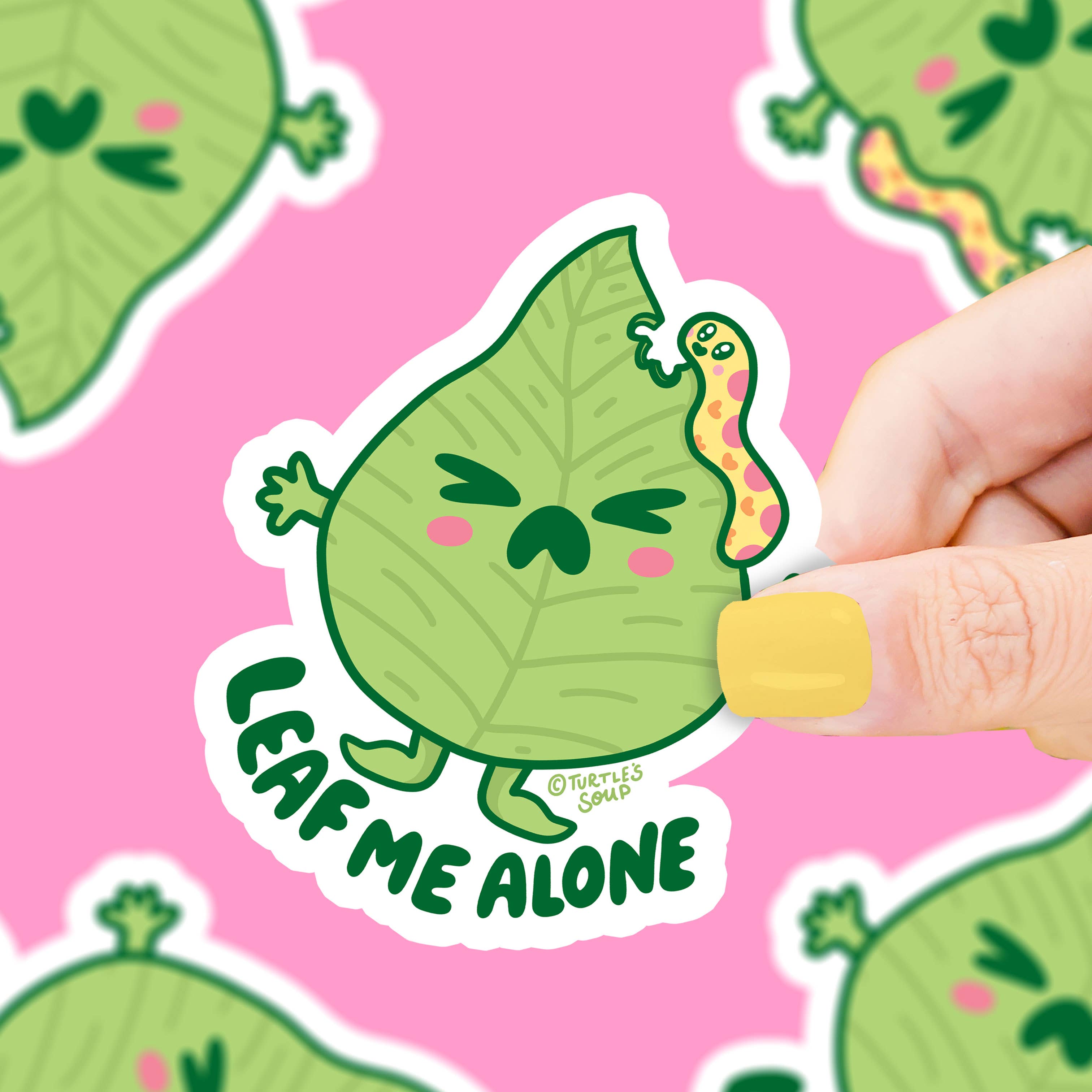 Leaf Me Alone Plant Leaf Vinyl Sticker