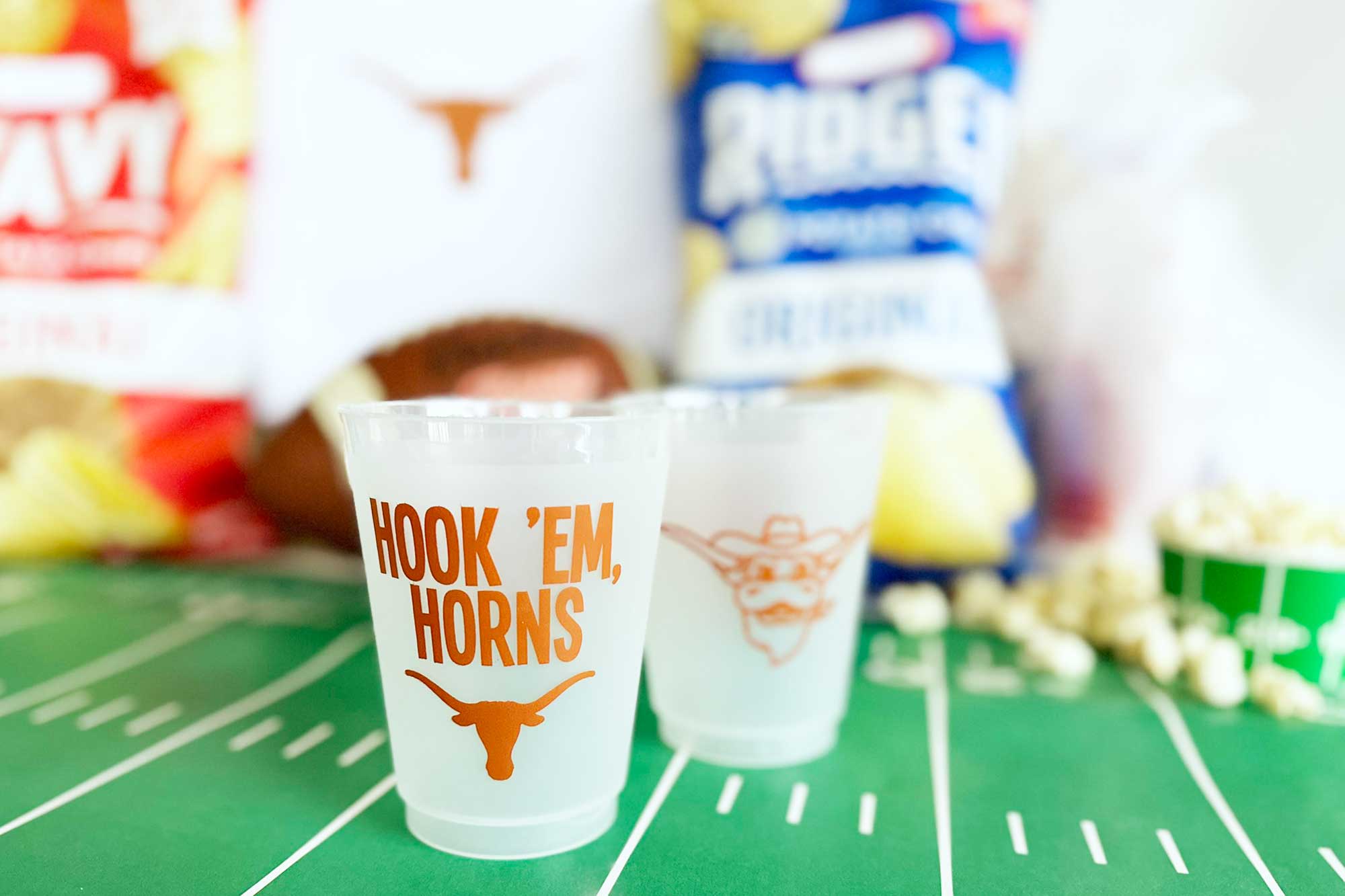 Texas Longhorn Shatterproof Durable Plastic Cup 10 Pack  (02R-TXU-03-W)