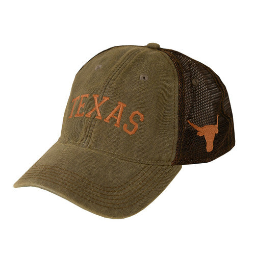 Texas Longhorn Old Favorite Embroidered Arch TEXAS Trucker Cap (2003311) BRN