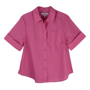 Foxcroft Plus Elbow Sleeve CVC Solid Lilac Shirt (204006)