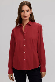 Foxcroft June No Iron Stretch Long Sleeve Shirt (2046545) (Clay)
