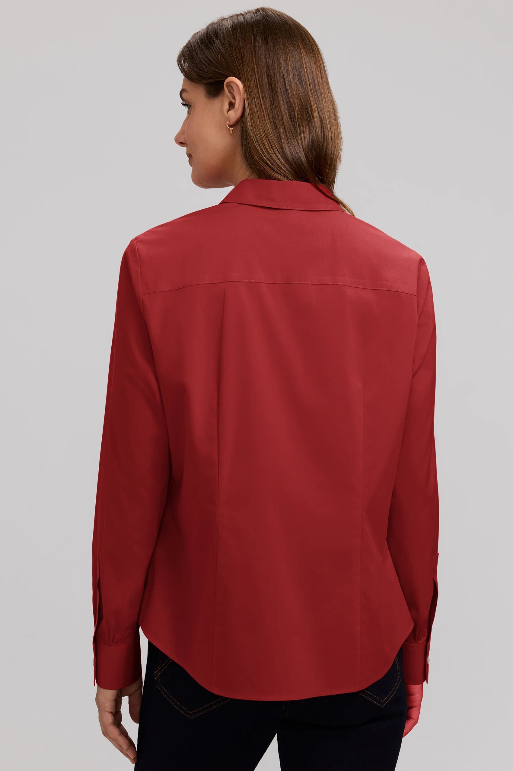 Foxcroft June No Iron Stretch Long Sleeve Shirt (2046545) (Clay)
