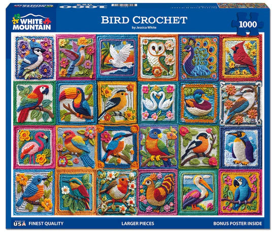 White Mountain Bird Crochet Puzzle (1000 Piece)