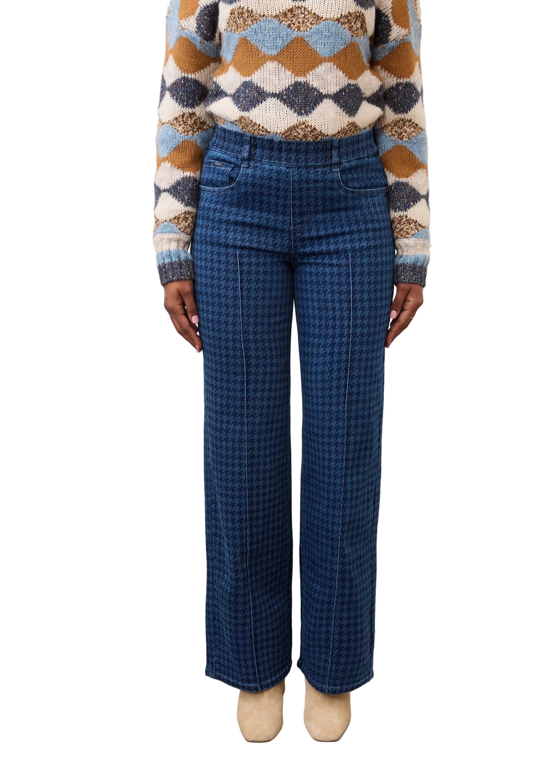 FDJ French Dressing Pull-On Straight Leg  Jean (2054669)(Houndstooth)