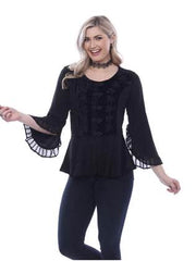 Parsley & Sage Sandy Embroidered Top (20F580C)(Black)