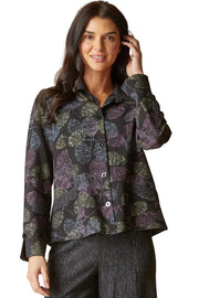 Habitat Crinkle Crepe Leaves Shirt Jacket (21014) (Black)