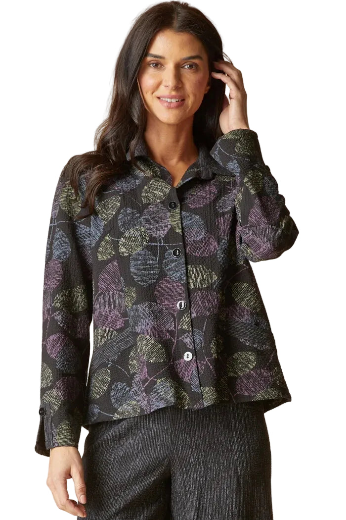 Habitat Crinkle Crepe Leaves Shirt Jacket (21014) (Black)