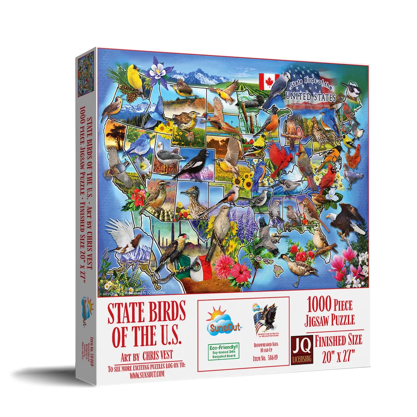 State Birds Of The U.S. 1000 Piece Jigsaw Puzzle (58649)