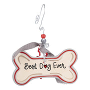 Glory Haus Ceramic Best Dog Ever Flat Ornament