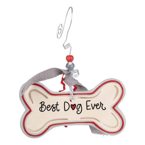 Glory Haus Ceramic Best Dog Ever Flat Ornament