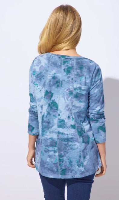 Escape Mineral Dyed Indigo Freedom V-Neck Tee (21431)