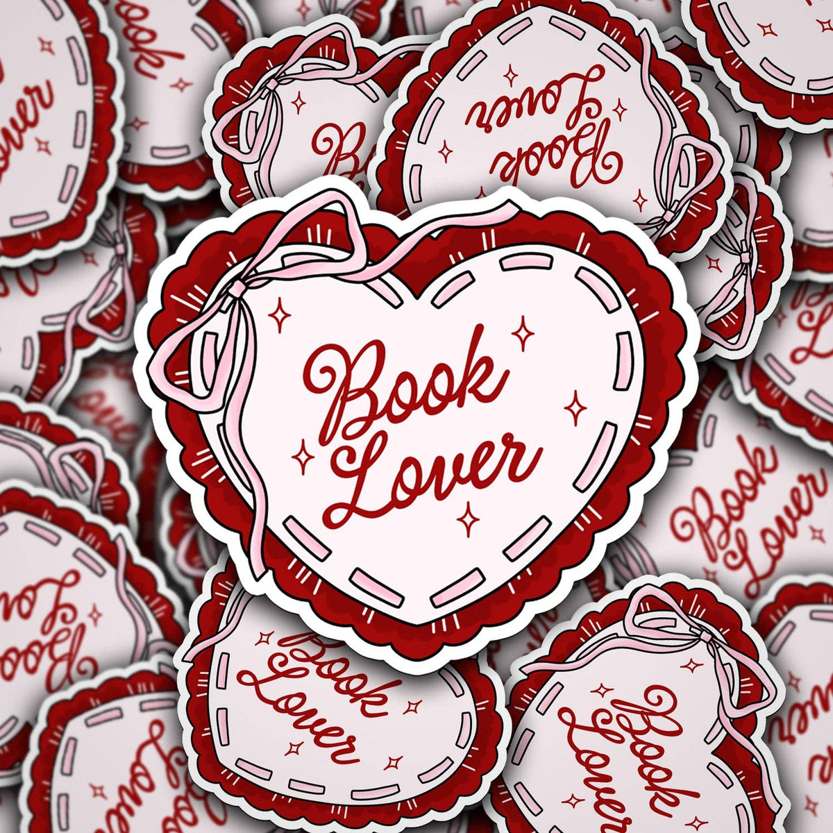 Book Lover Heart Vinyl Sticker