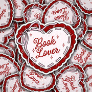 Book Lover Heart Vinyl Sticker