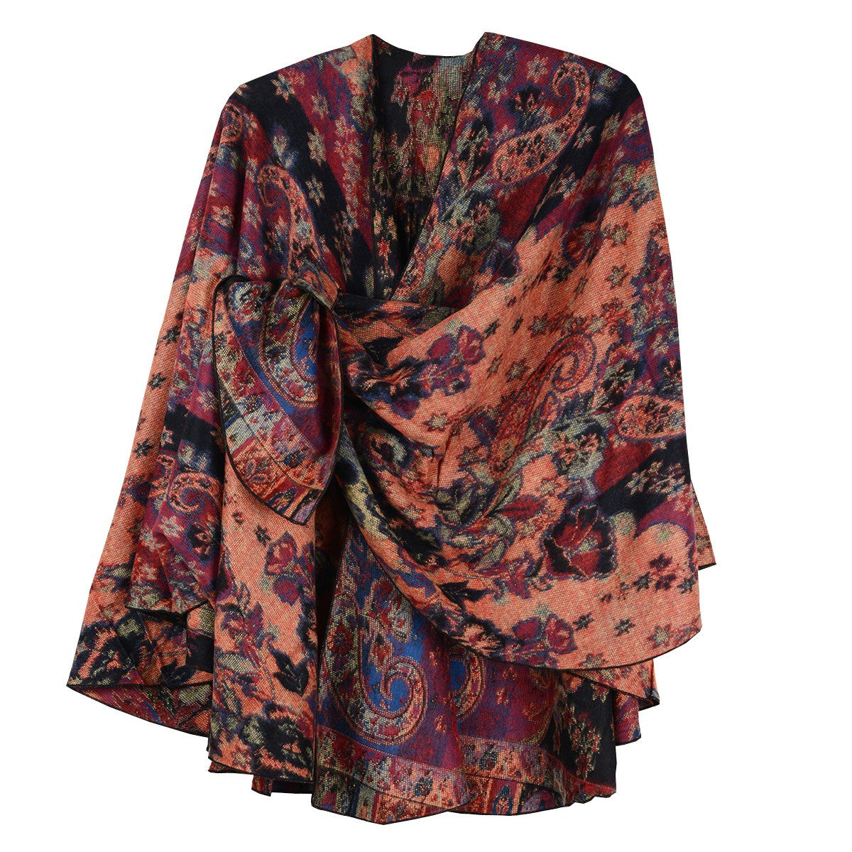 Rapti 100% Cashmere Reversible Loop Shawl (#21) BLK/MEL
