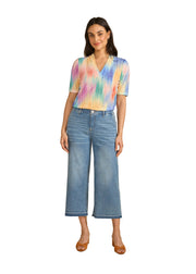 FDJ French Dressing Pull-on Wide Crop Trouser (2203992)(Medium Blue)