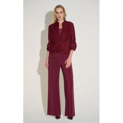Joseph Ribkoff Solid Merlot Wide Leg Pant