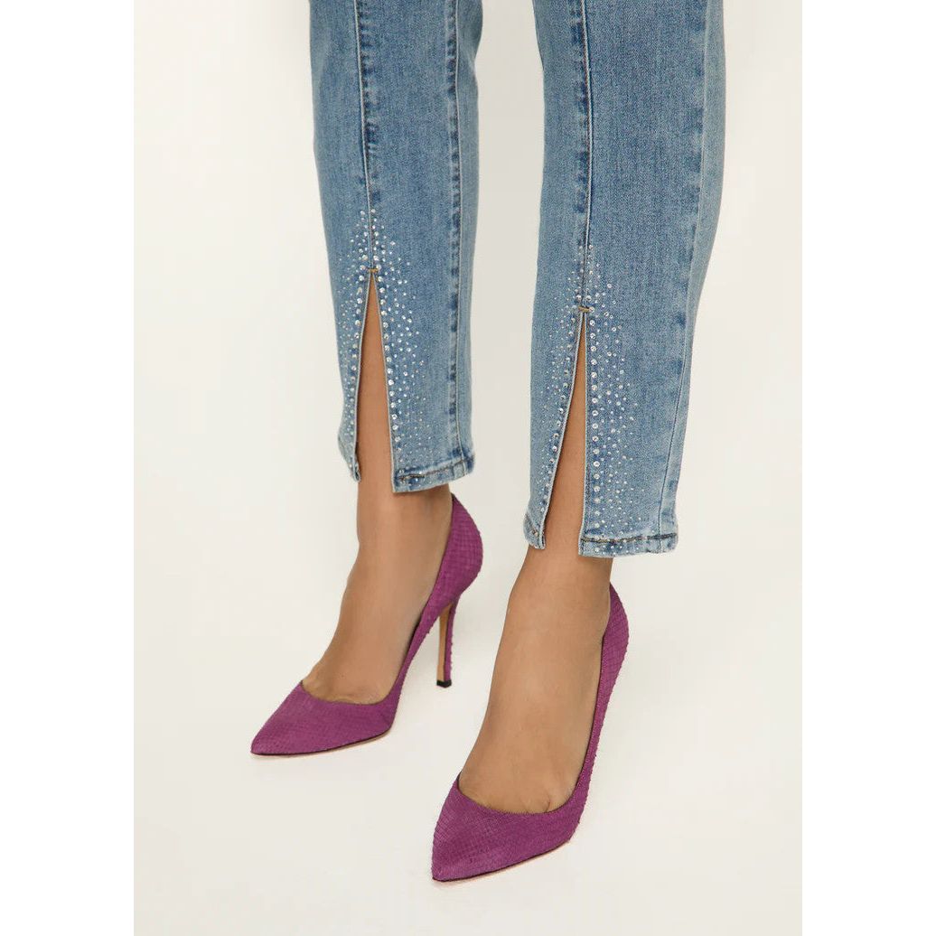 FDJ French Dressing Bedazzled Hem Pencil Ankle Jeans