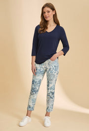 FDJ French Dressing Olivia Blurred Floral Wide Ankle Jeans (NEUTBLU)
