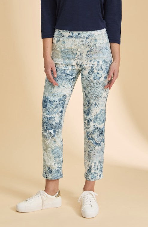 FDJ French Dressing Olivia Blurred Floral Wide Ankle Jeans (NEUTBLU)
