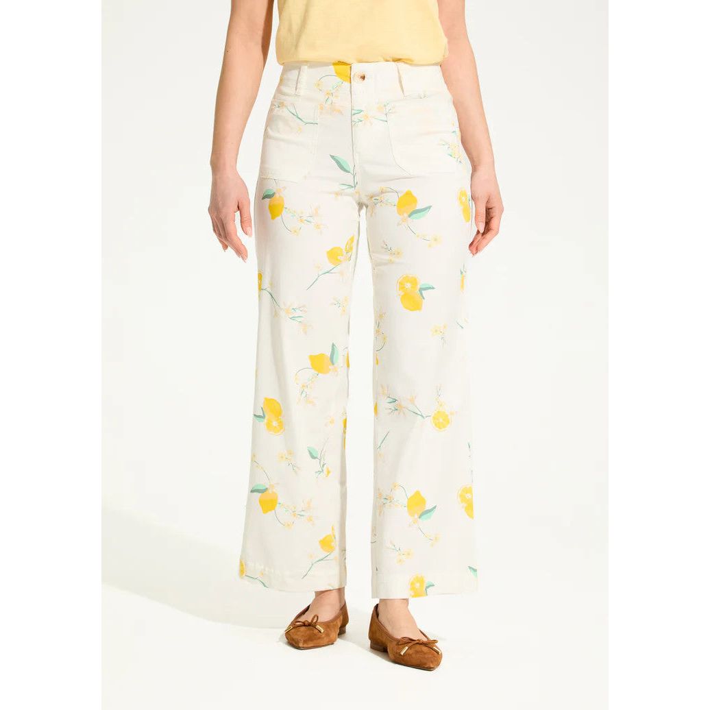 FDJ French Dressing Olivia Lemon Print Wide Leg Ankle Pant