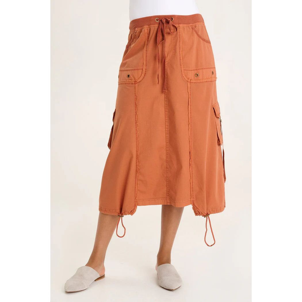 XCVI Castalina Poplin Cinchable Hem Drawstring Waist Skirt (ORLE)