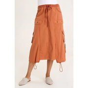 XCVI Castalina Poplin Cinchable Hem Drawstring Waist Skirt (ORLE)