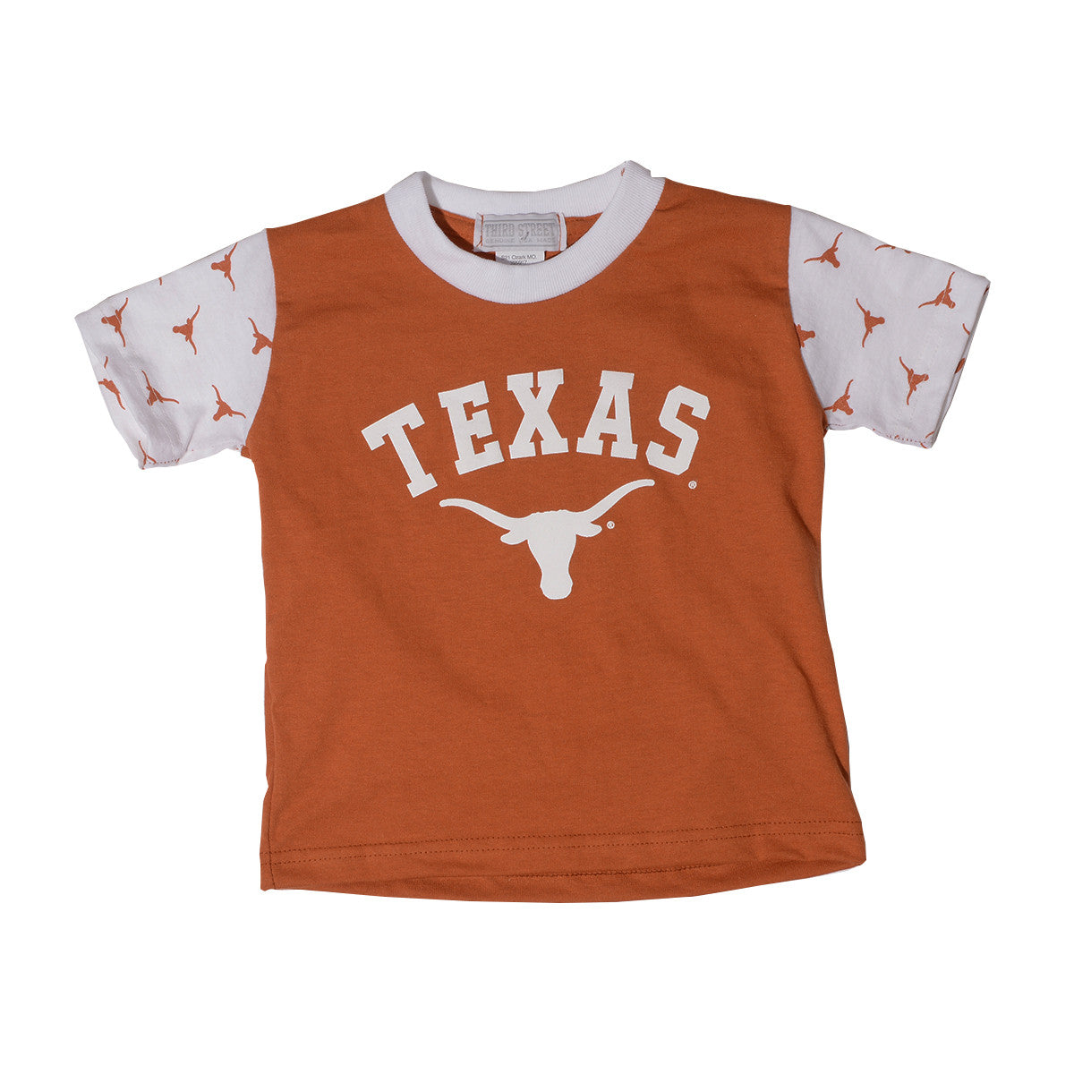 Terxas Longhorn Toddler Contrast Sleeve Logo Tee (3348)