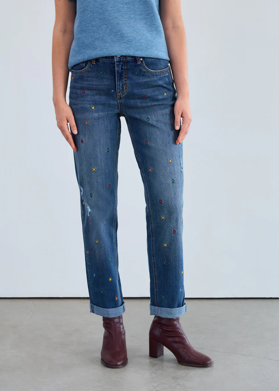 FDJ French Dressing Embroidered Girlfriend Ankle (2299779)(Medium Blue)