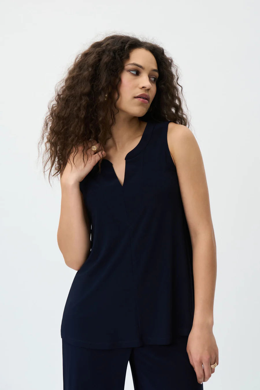 Joseph Ribkoff Sleeveless Tunic with V-Neckline (231137)(Midnight Blue )