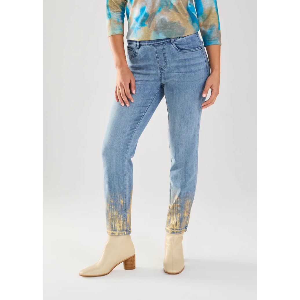 FDJ French Dressing Foil Print Detail Pull-On Pencil Ankle Jeans
