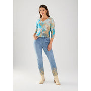 FDJ French Dressing Foil Print Detail Pull-On Pencil Ankle Jeans