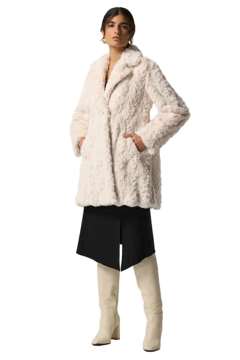 Joseph Ribkoff Faux Fur Coat Coat (C233942-20)  Size Xl