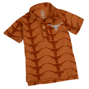 Texas Longhorn Wes & Willy Toddler All Over Longhorn Logos Polo (2339TEX)(Borange)