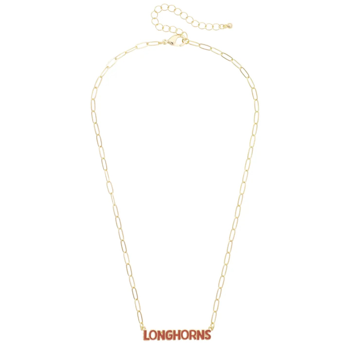 Texas Longhorn Canvas Style  Puffy Longhorns Necklace (27497N-Tex)