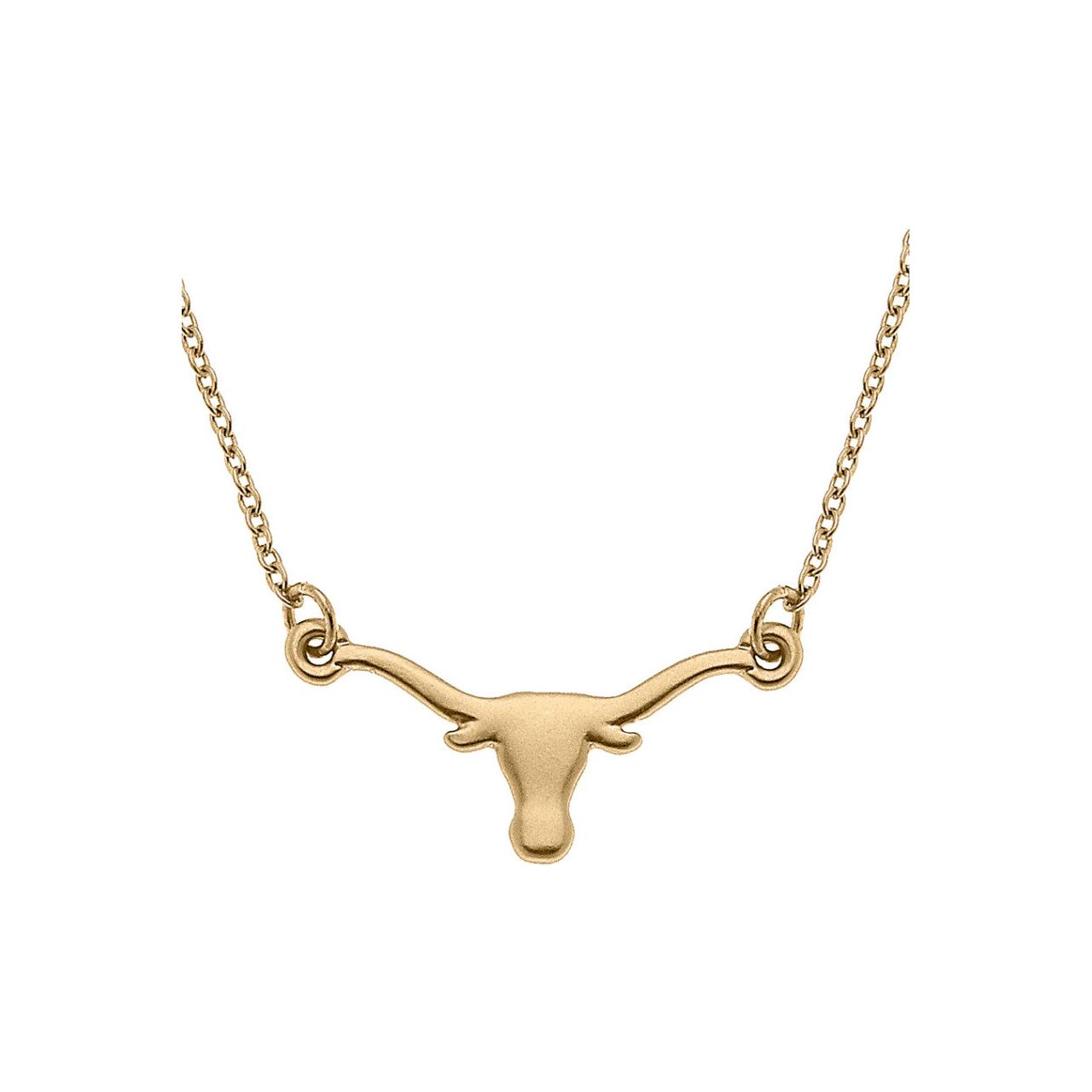 Texas Longhorn Canvas Logo 24KT Plated Necklace (GLD) (24109N-TEX)