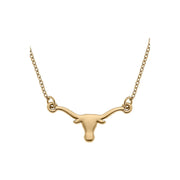 Texas Longhorn Canvas Logo 24KT Plated Necklace (GLD) (24109N-TEX)