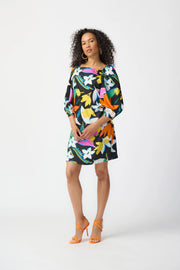 Joseph Floral print Satin Dress (241204)(Black Multi)(Size 12)