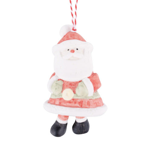Glory Haus Ceramic Dangling Legs Jolly Santa Ornament