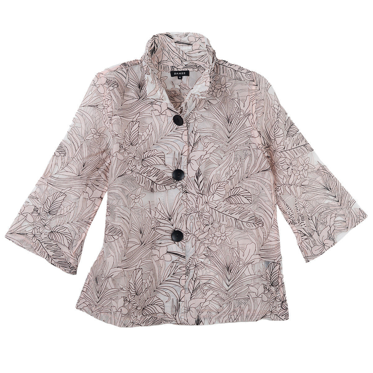 Damee Tropical Jacquard Organza Jacket (PNK)