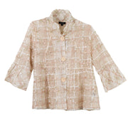 Damee Rosegold Sparkling Grid Peplum Jacket