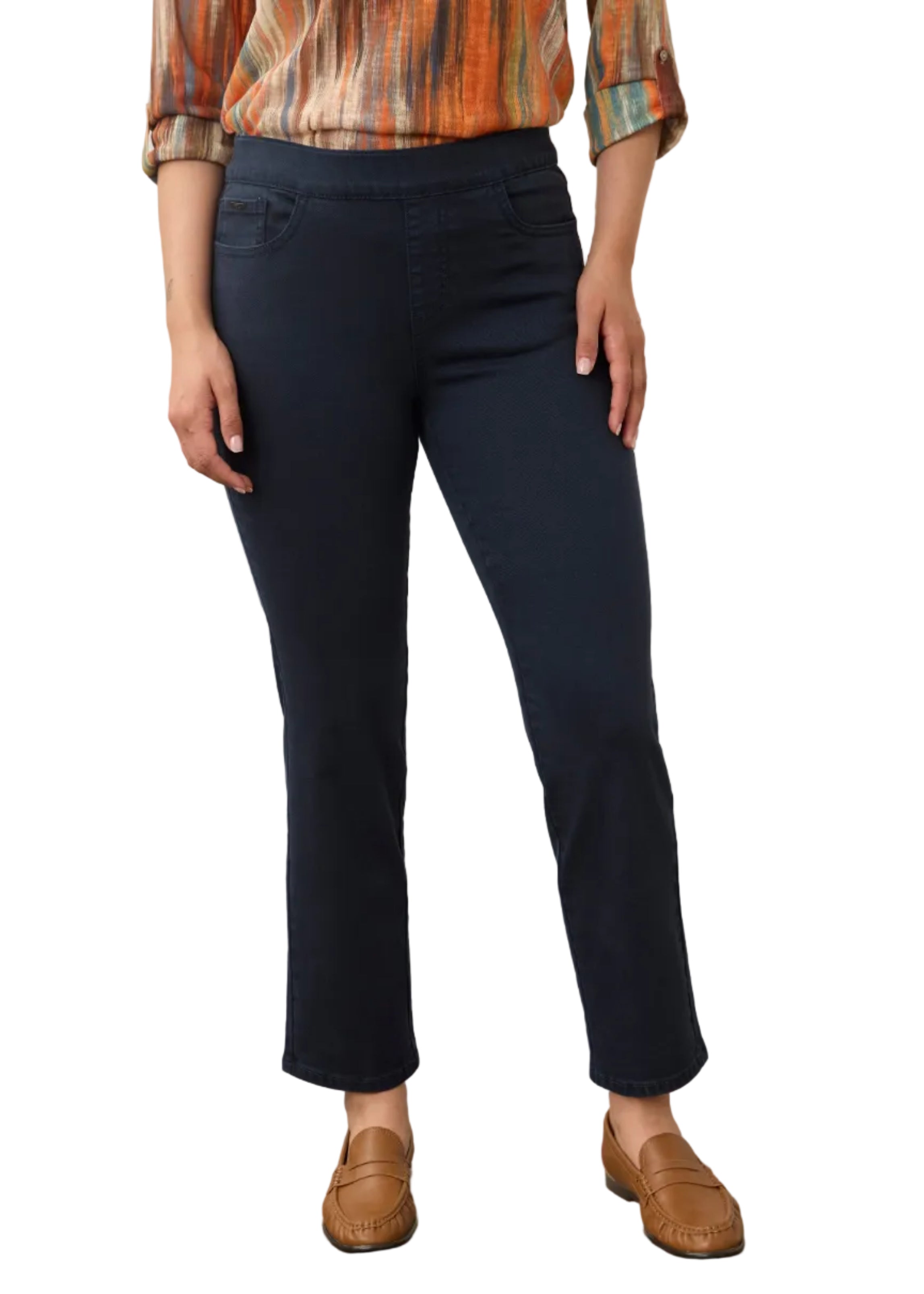 FDJ French Dressing Pull-on Straight Ankle Jeans (2430511)(Blue Berry)