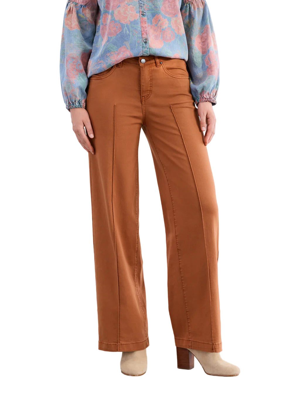 FDJ French Dressing Olivia Wide Leg Pintuck Jean (2447511)(Bronze)