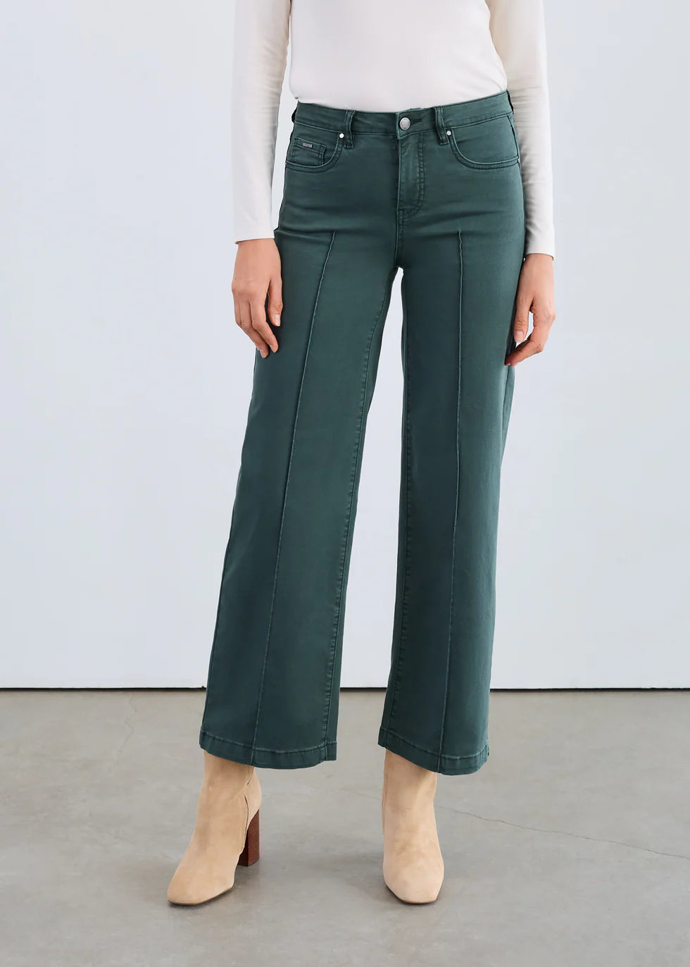 FDJ French Dressing Olivia Wide leg Pintuck Jean (507779)(Spruce)
