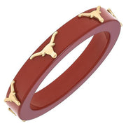 Texas Longhorn Canvas Burnt Orange Repeat Logo Resin Bangle (BO)(24690B-TEX)