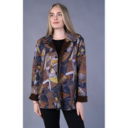 Shana Reversible Print Faux Suede/Fur Jacket (24893)