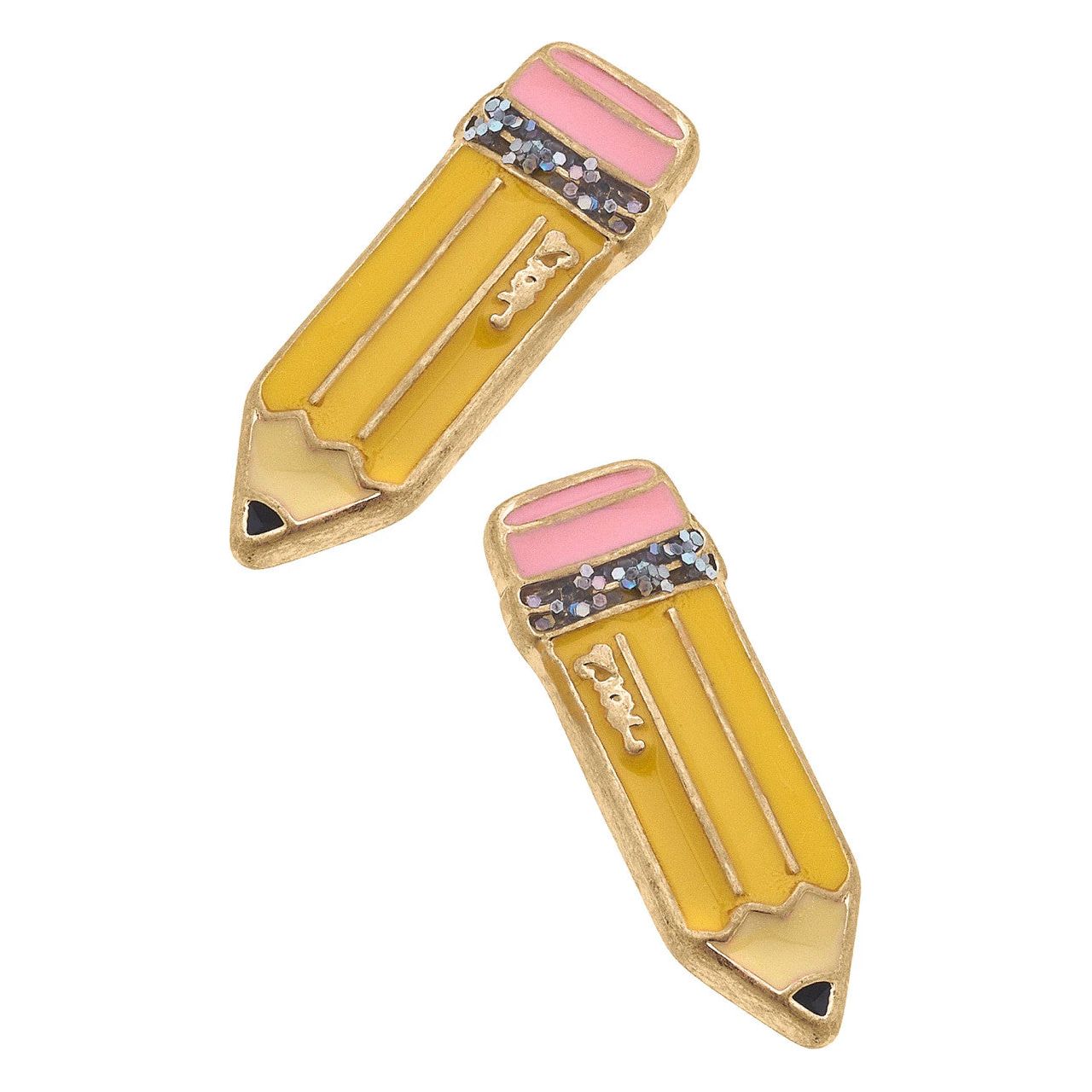 Canvas #2 Pencil Enamel Stud Earrings (24936E-YL) YEL