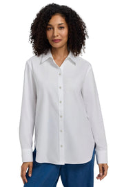 Foxcroft Meghan Long Sleeve Pin Point Oxford  Shirt